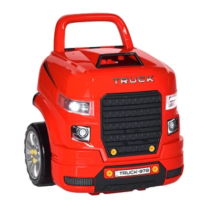 HOMCOM Kids Truck Engine Toy Set w/ Horn, Light, Car Key for 3-5 Years Old Red - Picture 1 of 11