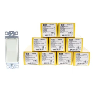 10 interruptores de luz basculante Hubbell decorador de almendras de 4 vías grado de especificación 20A DS420AL - Imagen 1 de 6