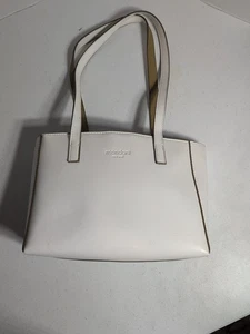 Mondani New York White Faux Leather Shoulder Bag Purse 10 X 7 Three Compartment - Picture 1 of 19