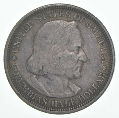 1893 XF Christopher Columbus Columbian Exposition Half Dollar 90% Silver *3978 - Image 1 of 4