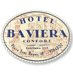 ETIQUETA HOTEL BAVIERA VINAROZ SPAIN LUGGAGE LABEL. - Foto 1 di 1