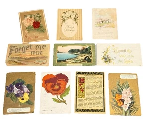 Lotto di 10 - Cartoline MIGLIORI AUGURI cartoline auguri '900 cartoline antiche POSTE USATE - Foto 1 di 7