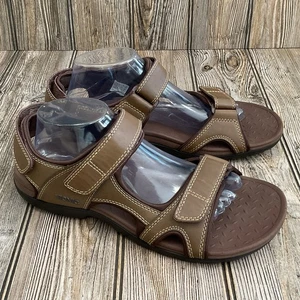 Vionic Mens Gerrit Adjustable Comfort Brown Walking Sandals Size 10 - Picture 1 of 16
