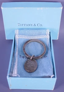 Vintage Tiffany & Co Sterling Silver Key Chain Original Box & Pouch "Ellen Says" - Picture 1 of 17