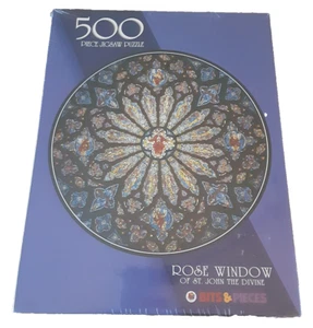 Rundes 500-teiliges Puzzle Rosenfenster von Johannes dem Göttlichen Teile BRANDNEU - Bild 1 von 13