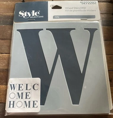 Kit de plantillas de madera de bienvenida a casa letra grande Style Selections 5272282 7 piezas Foto 1 de 4