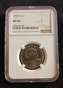 1999(P) NGC MS 66 Susan B. Anthony Dollar Coin - Picture 1 of 24
