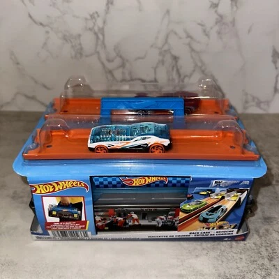 Hot Wheels Race Case Track Set with 2 Hot Wheels Cars, Dual Launcher - BRAND NEW - Image 1 of 4