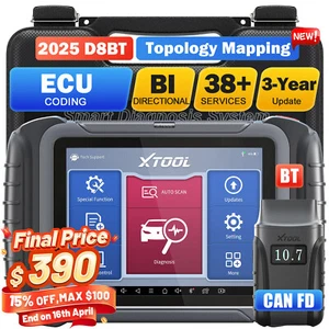 XTOOL D8 BT Car Diagnostic Tool Topology Full System OBD2 Scanner 38+ Services - Picture 1 of 12