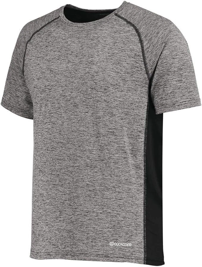 Camiseta de manga corta Holloway Electrify Coolcore - negra gris jaspeado - L - #222571 Foto 1 de 1