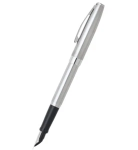 Sheaffer Sagaris Fountain Pen Chrome N0947250 Black Ink NEW - Picture 1 of 6