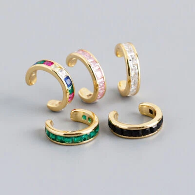 1 Stück 925 Sterling Silber Ohrklemme Ear cuff Zirkonia  Ohrclip Ohrringe A1466 - Bild 1 von 4