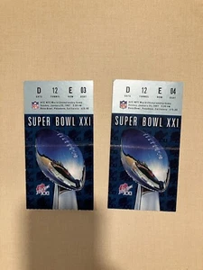 Super Bowl XXI 21 Ticket Broncos vs Giants Phil Simms MVP - Picture 1 of 3