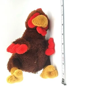 Webkinz Rooster Red Comb Brown Chicken Ganz HM346 Plush 8" Toy Seated - Picture 1 of 8