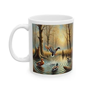Waterfowl Ceramic Coffee Mug Signed Duck Art Custom Printed Cup - Picture 1 of 10