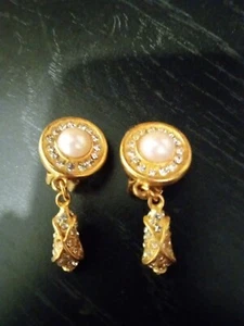 Orecchini di perle clip on firmati David Dublin vintage - Foto 1 di 2