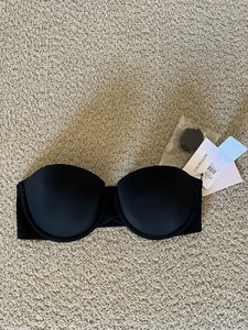 Calvin Klein capsule lightly lined strapless bra, black, size 32C, 70C - Picture 1 of 8