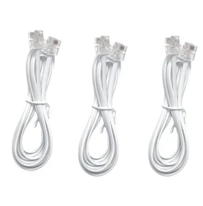 Telephone landline Extension Cord Cable with Standard RJ-11 6P4C Plug 3Pack /... - Picture 1 of 5