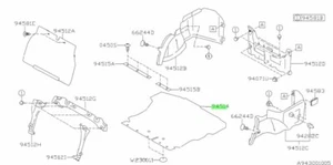 Baúl alfombrilla para: Subaru Impreza GC8 GF8 WRX STI 98-00 - Imagen 1 de 1