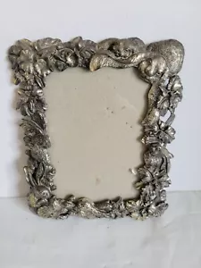 Vintage Arthur Court 1995 Cast Aluminum Bunny Rabbits 3.5"x5" Photo Frame - Picture 1 of 5