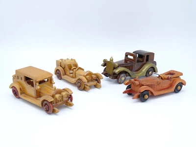 Various Wood Replica 12cm - Bundle Of 3 Rolls Royce +1 Benz - Image 1 of 3