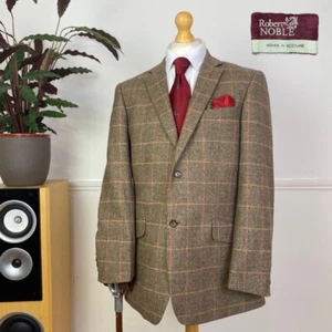 Chaqueta Blazer BROOK TAVERNER Para Hombre Tweed Lana Cuadros Ventana HACKING (42R) - Imagen 1 de 18