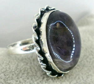 Ring " June " With Stone Of Amethyst Stone Natural 100% - Size 8.25 - Picture 1 of 7