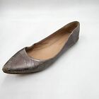 BCBGENERATION Slip On Flat Loafer  Women's 5.5 Metallic Gray Pointed Toe +