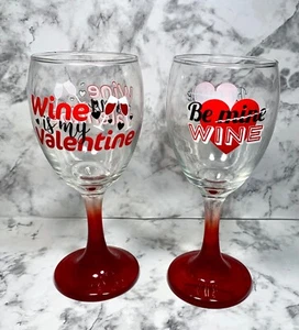 2er Set Valentine Cristar Weingläser "Wine Is My Valentine" & "Be Mine Wein" - Bild 1 von 8