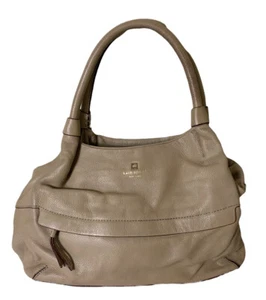 Bolso de Hombro Kate Spade New York Beige Mediano con Cremallera Bolsillo Frontal Cuero - Imagen 1 de 8