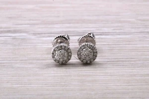 Diamant Cluster Set Weißgold Ohrstecker - Bild 1 von 5