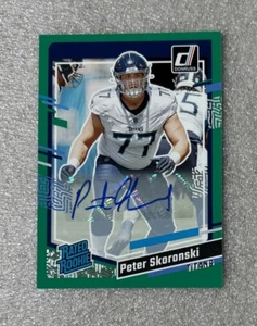 2023 Donruss Rated Rookie Green Auto #395 Peter Skoronski RC Tennessee Titans - Picture 1 of 2