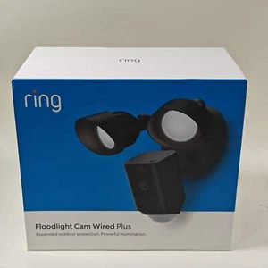 New Ring Floodlight Cam Wired Plus Outdoor Camera Black B08F6DWKQP - Picture 1 of 6