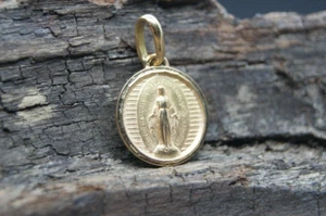 † COLGANTE CATÓLICO REDONDO MEDALLA MILAGROSA BVM ORO AMARILLO 18K 19 FRANCIA † - Imagen 1 de 14