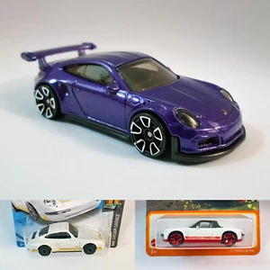🔥3 x PORSCHE 🔥 911 GT3 RS MORADO 10/10 71 914 96 CARRERA BLANCO HOT WHEELS - Imagen 1 de 5