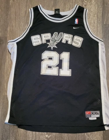 Vintage Nike San Antonio Spurs Tim Duncan #21 Jersey NBA Sz 2XL Length + Cover
