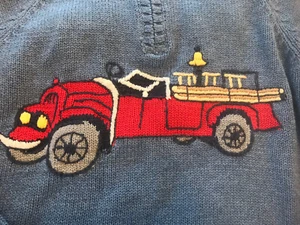 NWOT gymboree 7 Boys Firehouse Hounds Fire truck Sweater RARE Vintage Cardigan - Picture 1 of 4