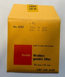 KODAK WRATTEN GELATIN FILTER NO. 81EF 3" /7.6cm Square opened w/ filter frame - Picture 1 of 2