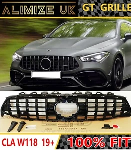 Rejilla negra brillante estilo MERCEDES CLA CLASE W118 2019 200 180 35 AMG GT - Imagen 1 de 8