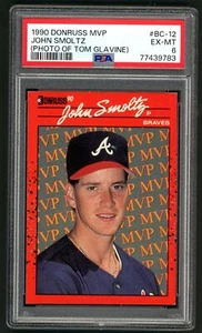 Tarjeta de error Donruss John Smoltz 1990 (foto Tom Glavine) patio #BC-12 PSA 6 - Imagen 1 de 2