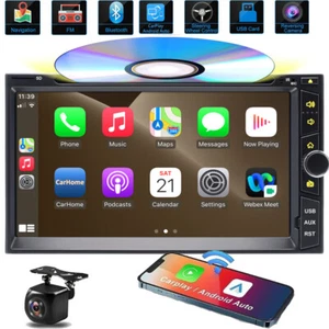 Double 2Din 7" 1080P Touch Screen Car Stereo GPS Navi DVD CD Player BT Head Unit - Picture 1 of 13