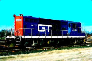 ORIGINAL KODACHROME SLIDE GRAND TRUNK GP-9 #4136 BATTLE CFEEK, MI DEC. 12, 1993 - Picture 1 of 1