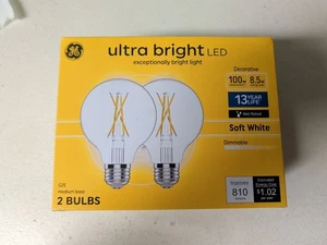 GE Ultra Bright LED Indoor Dimmable Daylight 810 Lumens G25 100w Wet Rated - Picture 1 of 4