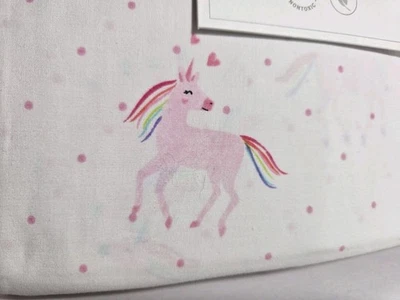 Juego de sábanas Pottery Barn Kids unicornio arco iris algodón orgánico 3 piezas rosa doble nuevo con etiquetas Foto 1 de 4