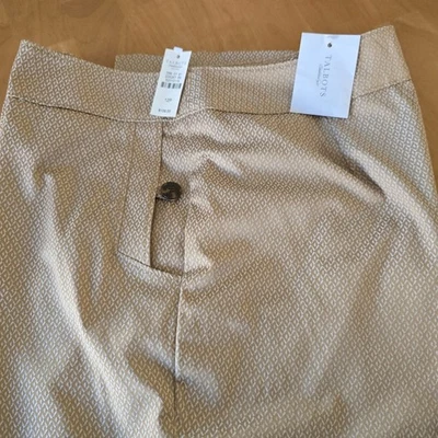 Talbots Petite Stretch Jacquard Pants Tan Print Pants Zip Front Size 12P NWT - Image 1 of 4