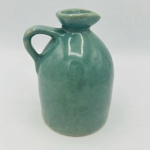 "Jarra de arcilla de jarabe de arce cerámica VT arce huertos Burlington 4,5"" verde azulado aguamarina" - Imagen 1 de 11