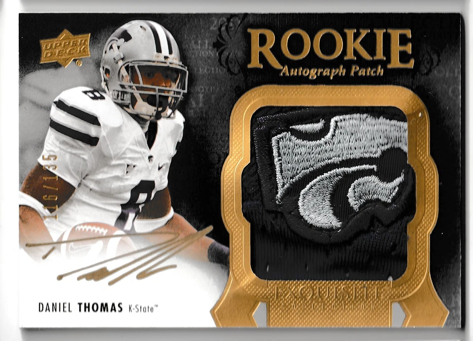 2011 Exquisite Wildcats Logo Patch Auto /135 Daniel Thomas Kansas State RPA #144 - Image 1 of 1