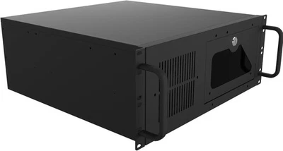 4U Server Cabinet Case - 17.72 inches x 6.97 x 16.93 inches, Black  - Photo 1/4
