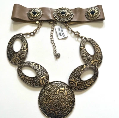 FREE PEOPLE VINCENT латуни ошейник Concha ожерелье - Изображение 1 из 4