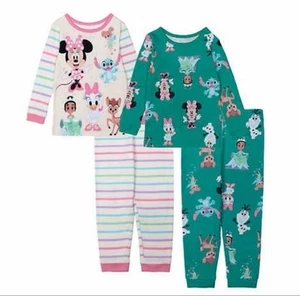 Disney Green and Pink Pajama Sets (2) with Playful Character Prints - Picture 1 of 5